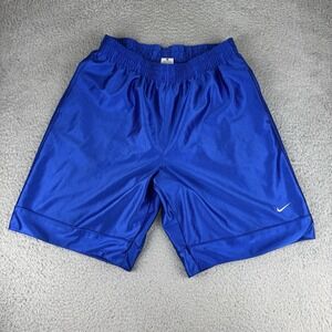 Men's Vintage Nike Shiny Blue Basketball Shorts‎ size Medium Y2k Baggy Dazzle